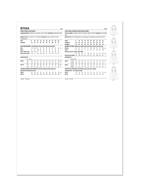 Patron jupe longue 7044