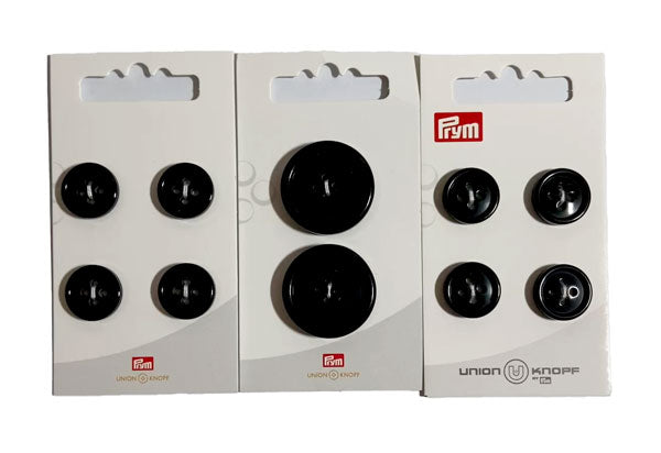 Bouton polyester noir 25mm, 15mm à 4 trous