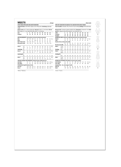 Patron couture robe taille basse McCall's 8576