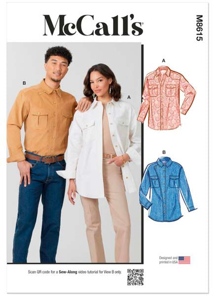 Patron unisexe chemises décontractées McCall's 8615