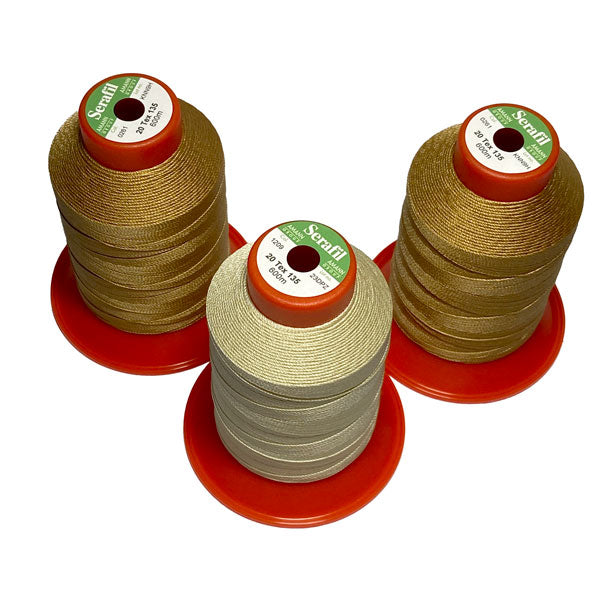 Bobine de Fil Serafil 20, 600m, Fil polyester pour cuir, Lin 1209