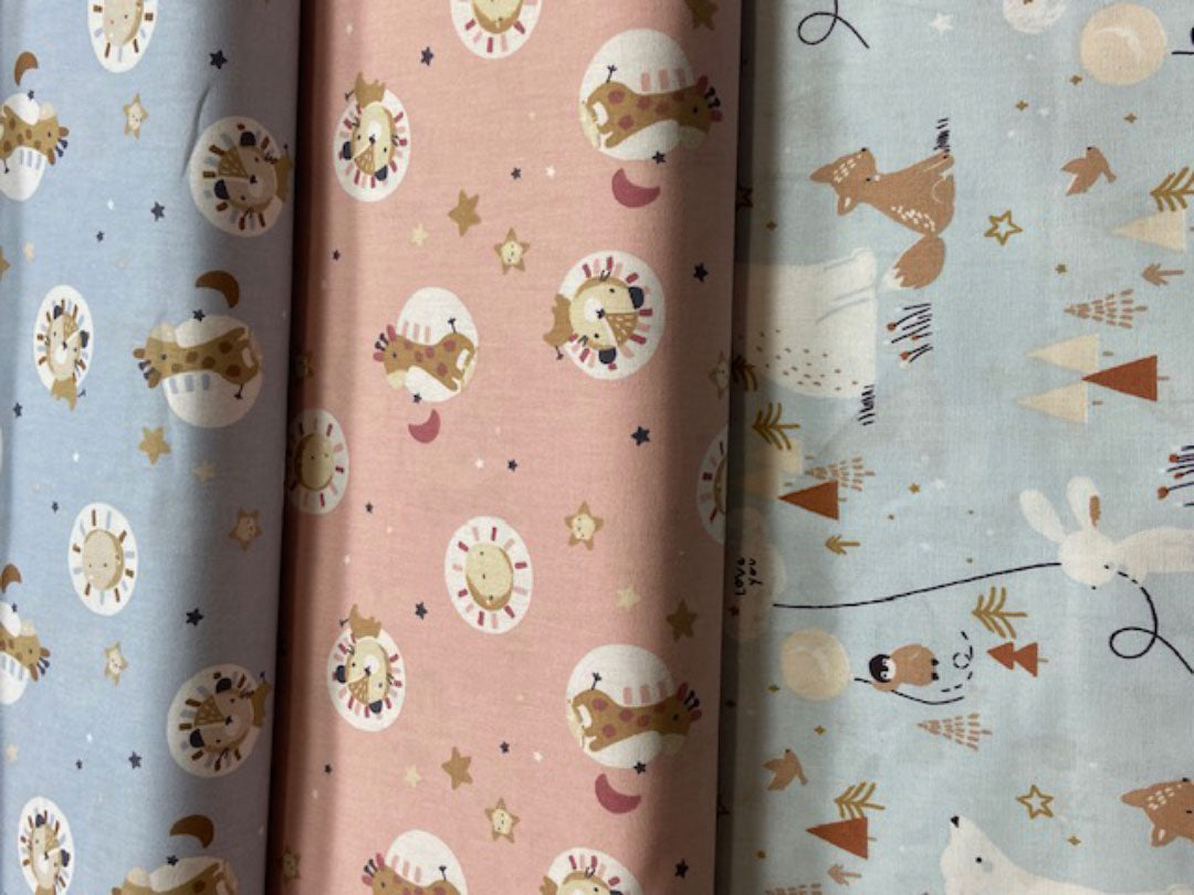 Tissu coton Zamzam vert/cassonade, tissu Domotex