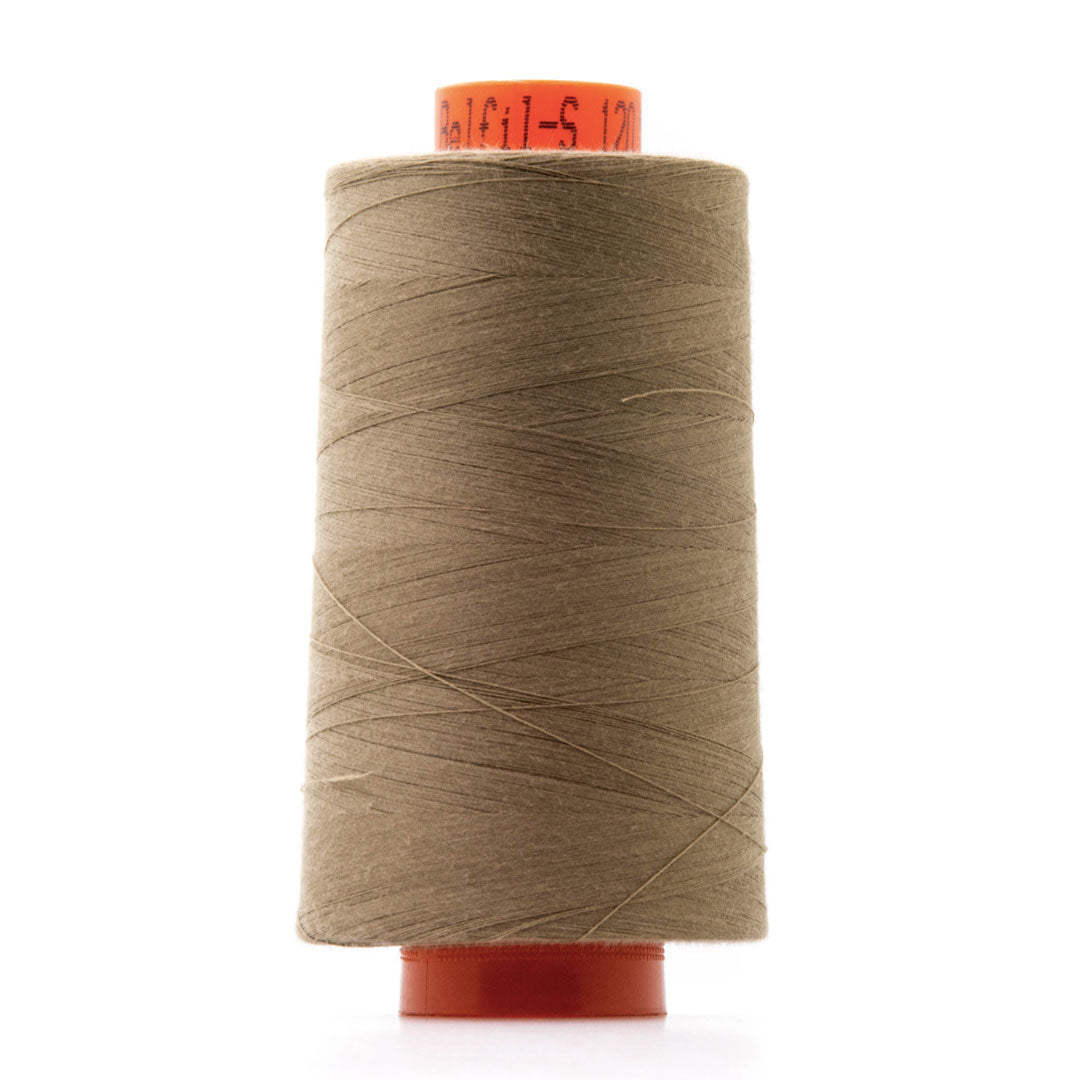 Bobine de fil polyester marron, Cône surjeteuse 5000m Col 387 Belfil