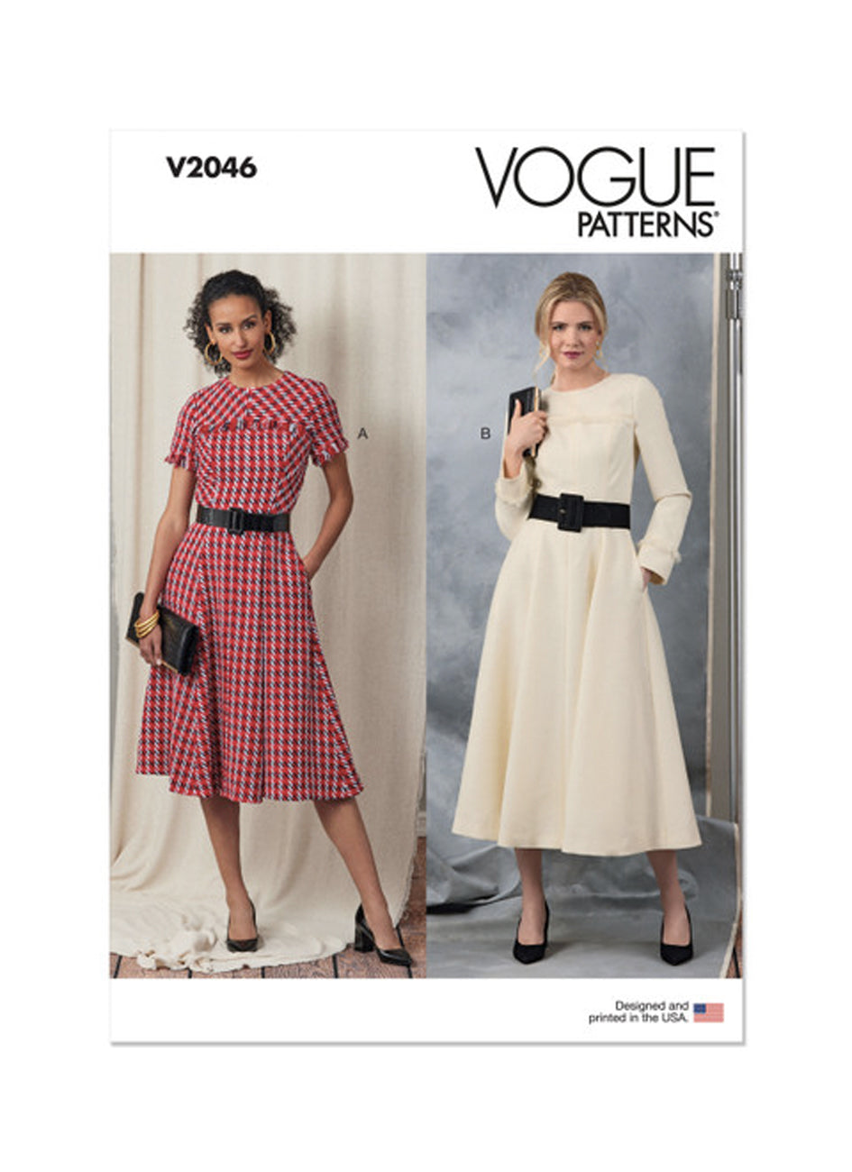 Patron de robes ajustées et évasées Vogue 2046
