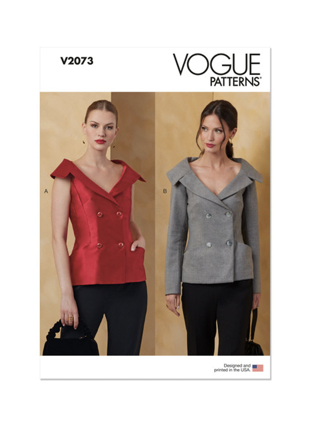 Patron de vestes doublées Vogue 2073