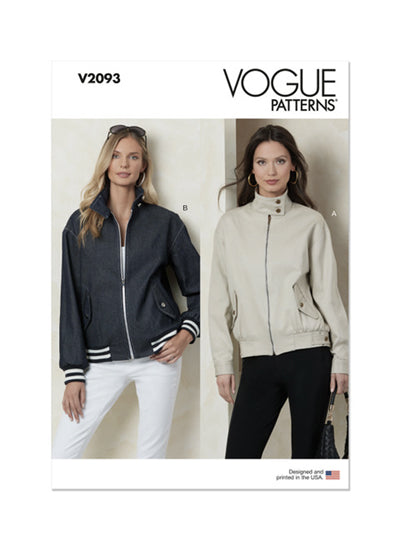 Patron de vestes zippée Vogue 2093