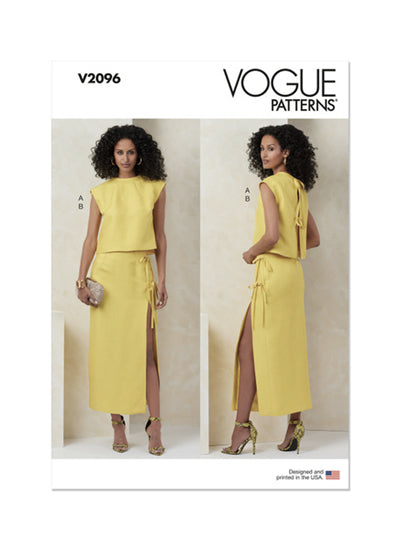 Patron couture femme, patron de haut et jupe Vogue 2096