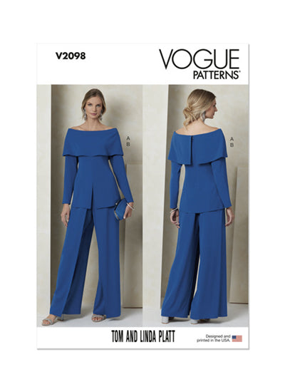 Patron patron de haut et pantalon femme, Vogue 2098