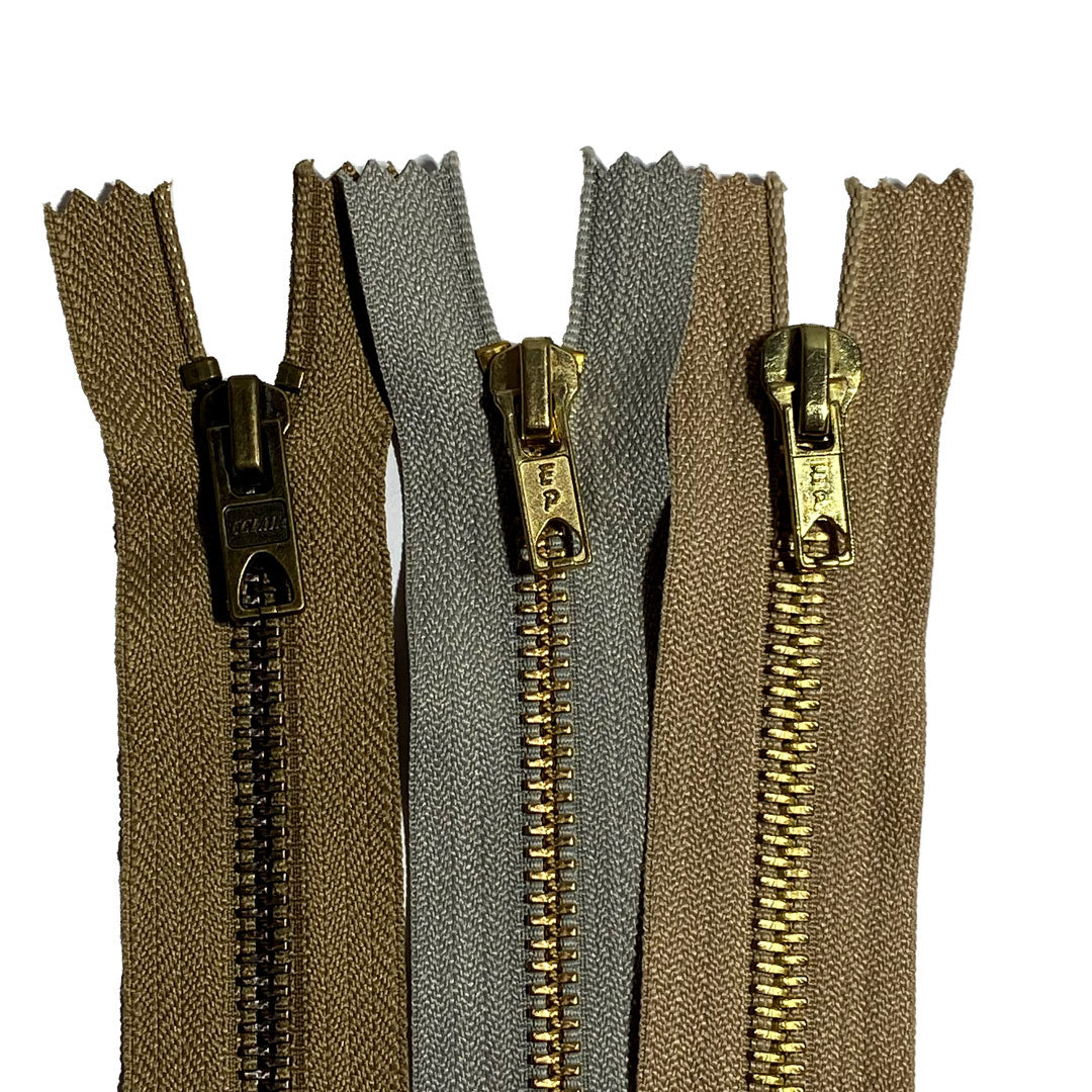 Fermeture Eclair métal Jeans beige clair, 6mm, Z14