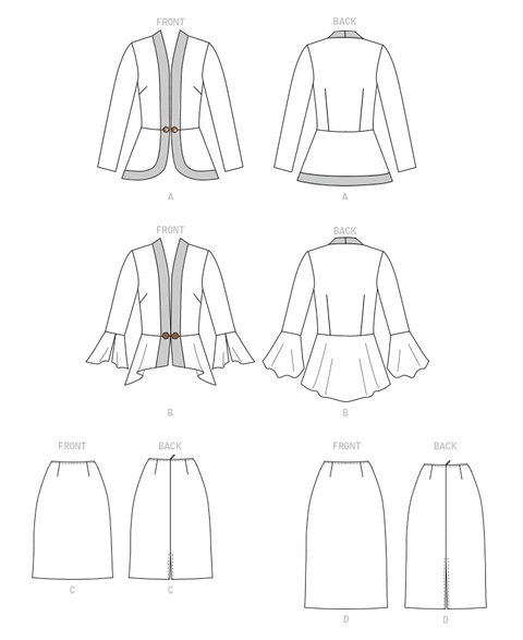 Patron couture veste, jupe et pantalon Butterick 6820