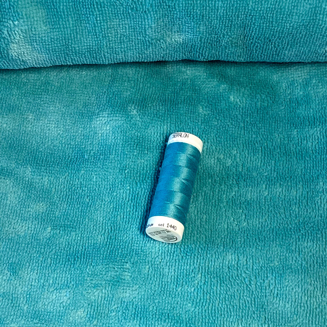 Tissu éponge de bamboo Domotex, couleur bleu Lagon