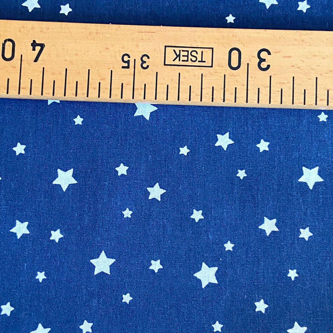 Tissu coton zetoile marine/blanc, tissu Domotex, 50cm