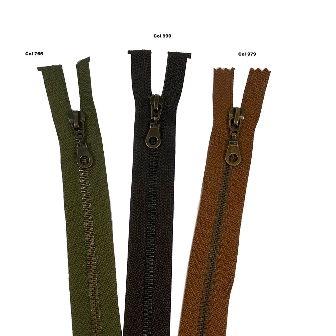 Fermeture éclair séparable métal brou de noix - Z19-990