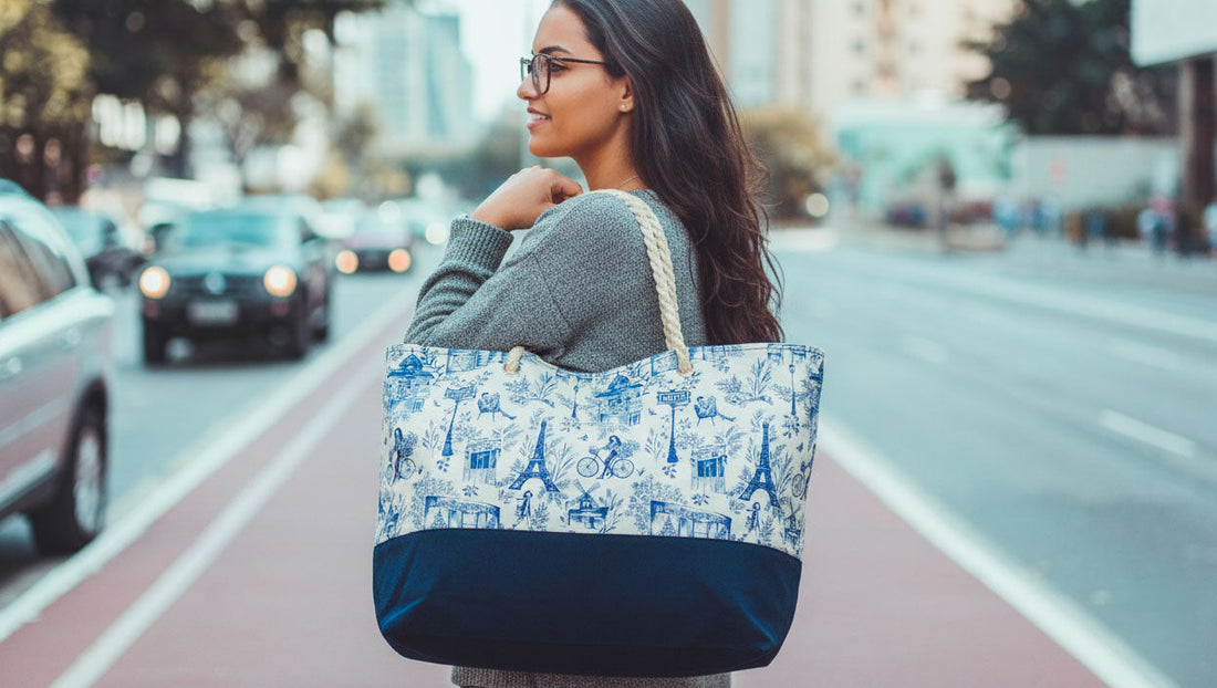 Tuto couture : Coudre un sac caba entoilé, doublé avec patron pdf