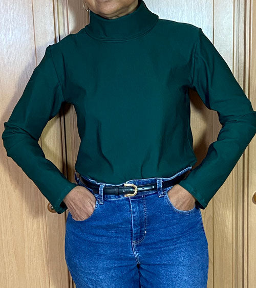 Tissu bengaline vert uni, stretch