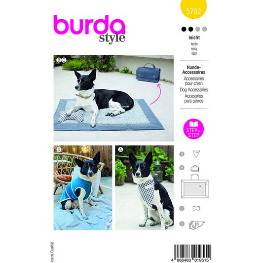 Patron de vêtement pour chien, Accessoires habits pour chiens Burda 5702