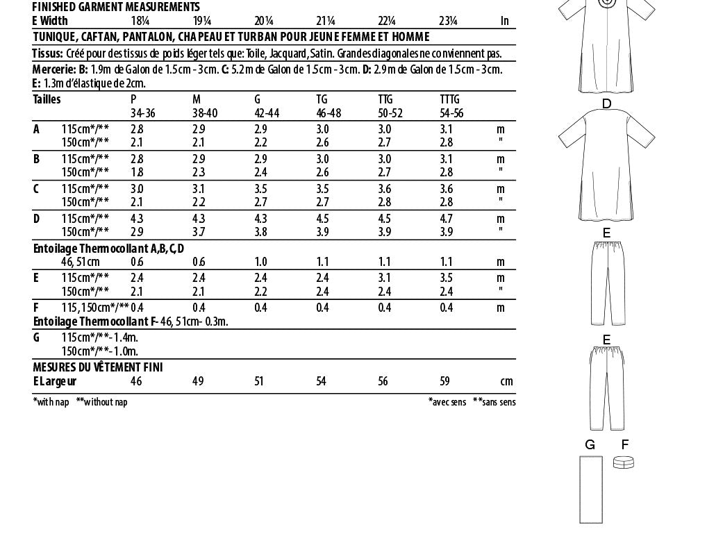 Patron boubou africain, patron vêtement africain Butterick 6748