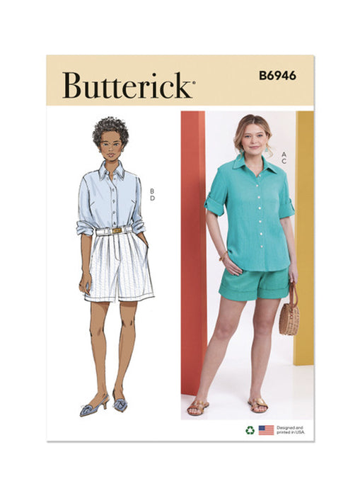 Patron chemises ajustées et shorts, Butterick 6946