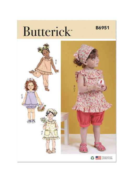Patron de robe, haut, pantalon enfant, Butterick 6951