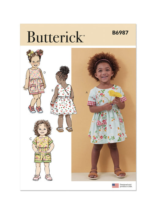 Patron de couture robe/barboteuse enfant Butterick 6887