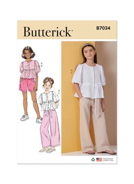 Patron haut, short et pantalon, Butterick 7034
