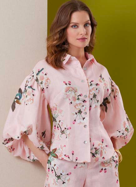 Patron haut femme manche bulle, short et pantalon Butterick 7045