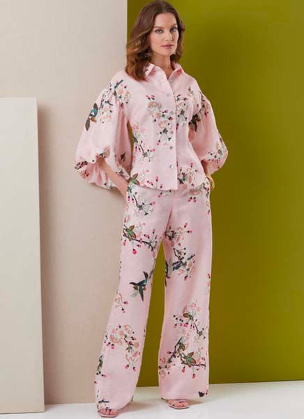 Patron haut femme manche bulle, short et pantalon Butterick 7045