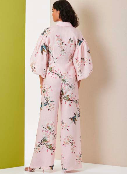 Patron haut femme manche bulle, short et pantalon Butterick 7045