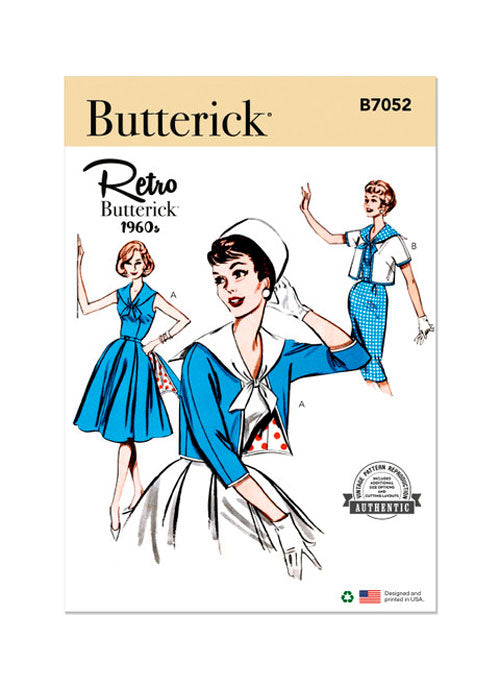 Patrons de couture robe et veste vintage Butterick 7052