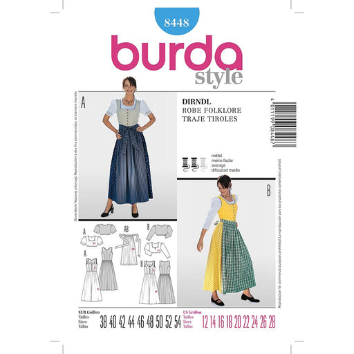 Patron robe tyrolienne, robe bavaroise, Dirndl, Burda 8448