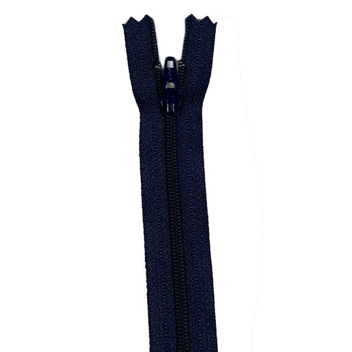 Fermeture éclair YKK non séparable marine foncé, maille nylon 4mm