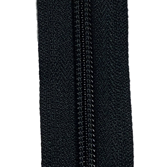 Zip Fermeture éclair au mètre YKK, noir, maille nylon 6mm