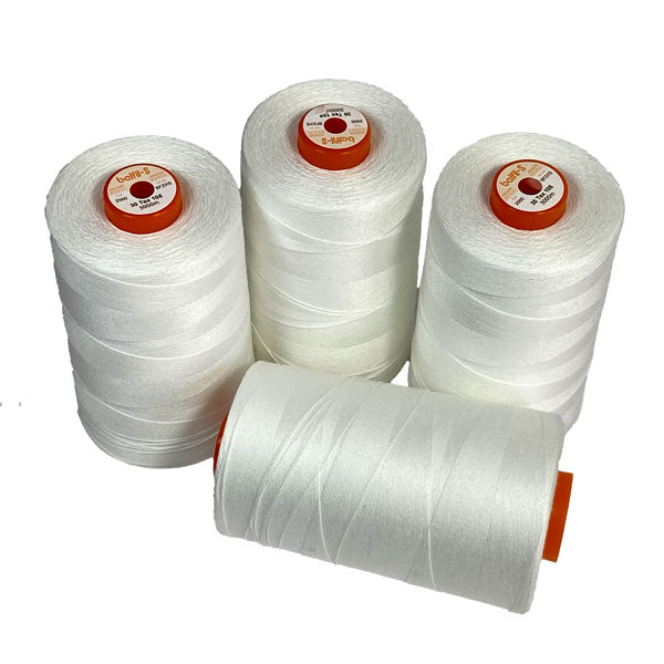 Fil à coudre extra fort 3000m, blanc, Fil Belfil épaisseur 30, col 2000
