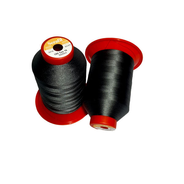 Cône de Fil Serafil N°120, 180/2, gris, 5000m 100% polyester, Col 416