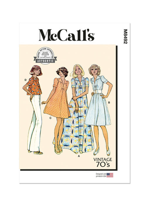 Patron couture robe et haut vintage année 70 McCall's 8492