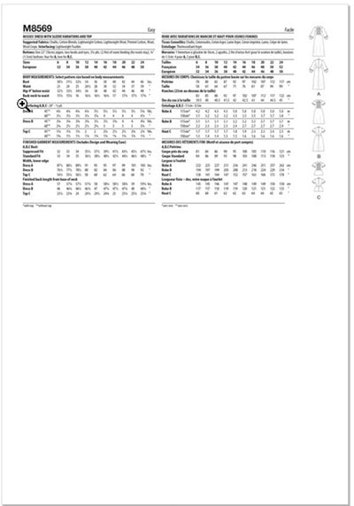 Patron couture robe, haut et pantalon vintage année 70 McCall's 8569