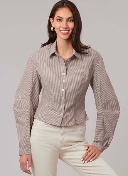 Patron chemise ajustée femme, manches tonneau, McCall's 8580