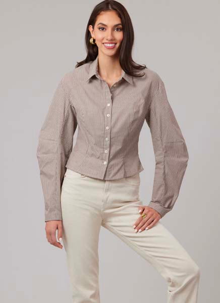 Patron chemise ajustée femme, manches tonneau, McCall's 8580
