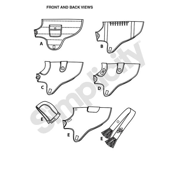 Patron de vêtements pour chien, Accessoires habits pour chiens Simplicity 1239