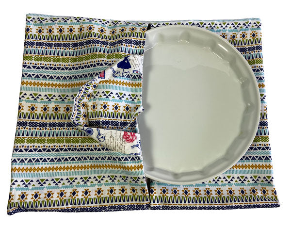 Sac à tarte réversible motif Paris fait main en tissu oeko-tex