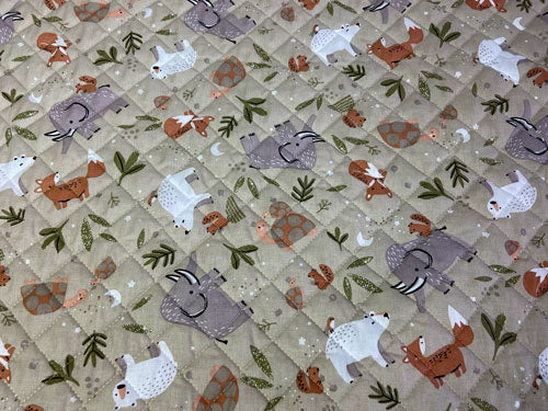 Tissu coton matelassé réversible pour enfants, Cromignon/Capybara, 50cm