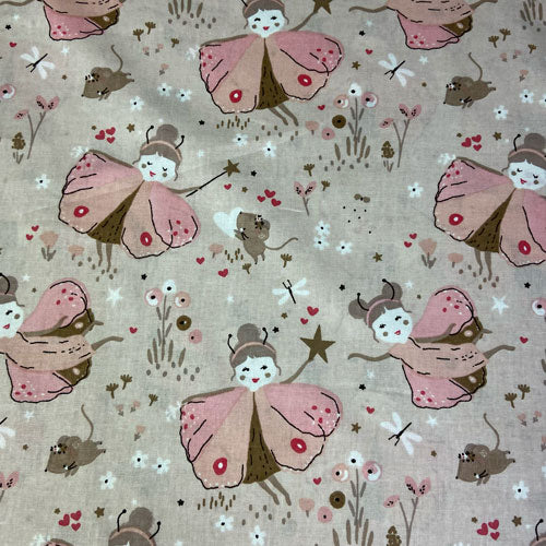 Tissu coton talula pêche rose, tissu Domotex, 50cm