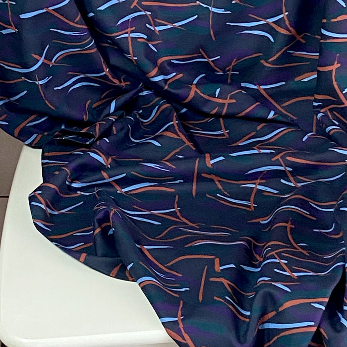 Tissu twill de viscose Fuji NIght, création française, Atelier Brunette 10cm