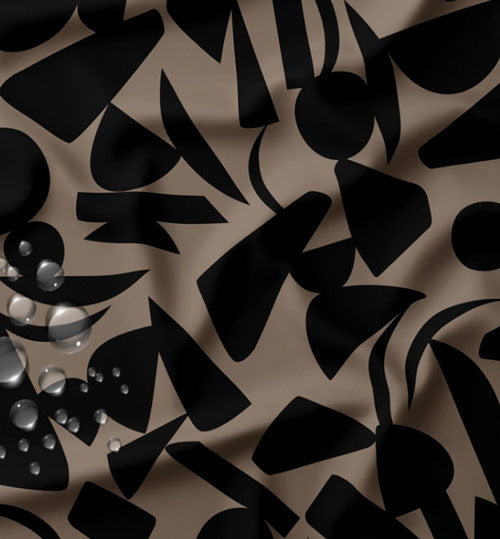 Tissu imperméable Jamo Gris noir, tissu souple, anti tâche, 50cm