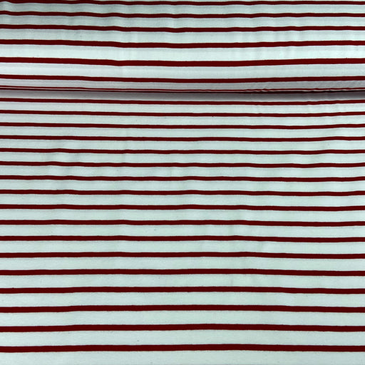 Tissu jersey rayures breton blanc/rouge, tissu Domotex, 50cm