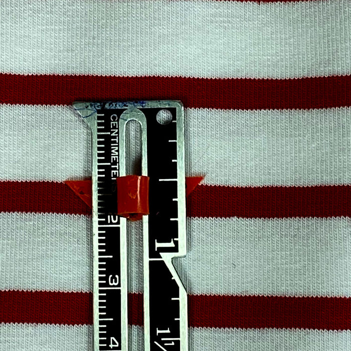 Tissu jersey rayures breton blanc/rouge, tissu Domotex, 50cm