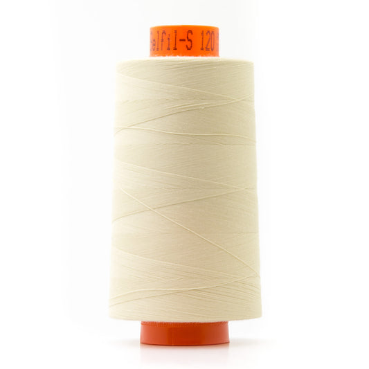 Bobine de fil polyester 5000m, cône surjeteuse blanc cassé, écru col 1384, Belfil
