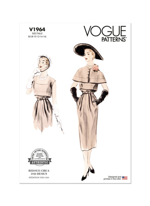Patron couture femme, patron de robe/jupe vintage Vogue 1964