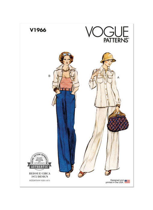 Patron couture femme, patron de veste et pantalon vintage Vogue 1966