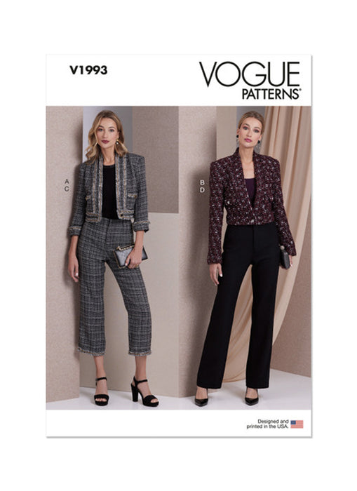 Patron de veste et pantalon, Vogue 1993